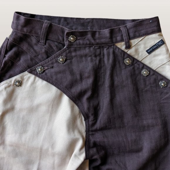 Vintage Western Ethics Two Toned Jeans and Matching Vest (RARE) - Picture 4 of 11